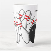 Aangepaste naam Bowling Strike Latte Mok (Voorkant)