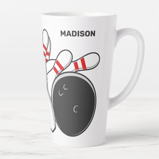 Aangepaste naam Bowling Strike Latte Mok (Rechts)