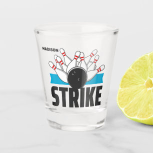 Aangepaste naam Bowling Strike Shot Glas