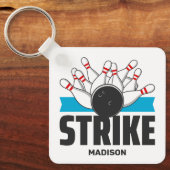 Aangepaste naam Bowling Strike Sleutelhanger (Voorkant)