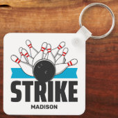 Aangepaste naam Bowling Strike Sleutelhanger (Achterkant)