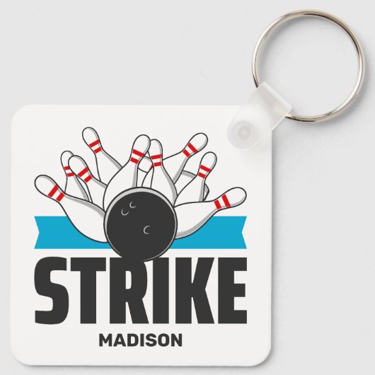 Aangepaste naam Bowling Strike Sleutelhanger (Achterkant)