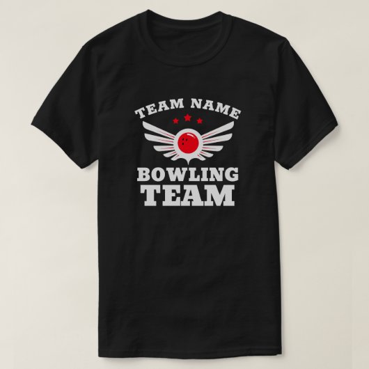 Aangepaste naam Bowling Team T-Shirt (Design voorkant)