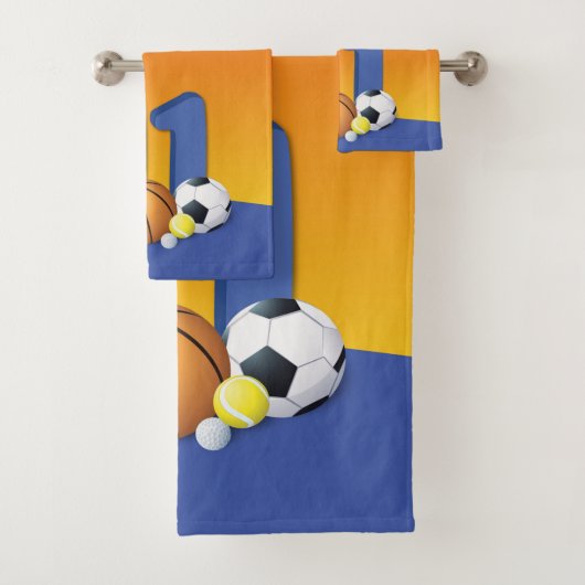 Aangepaste naam Boy 11th Birthday Sports Balls Bad Handdoek (Insitu)