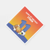 Aangepaste naam Boy 11th Birthday Sports Balls Servet (Hoek)