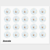 Aangepaste naam Boy Baby shower Schattige Ghost Bo Ronde Sticker (Vel)