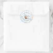 Aangepaste naam Boy Baby shower Schattige Ghost Bo Ronde Sticker (Tas)