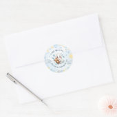 Aangepaste naam Boy Baby shower Schattige Ghost Bo Ronde Sticker (Envelop)