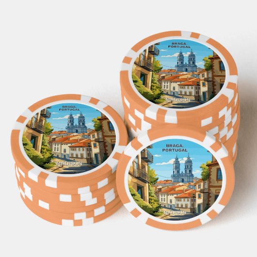 Aangepaste naam Braga Portugal Poker Chips (Opstapeling)