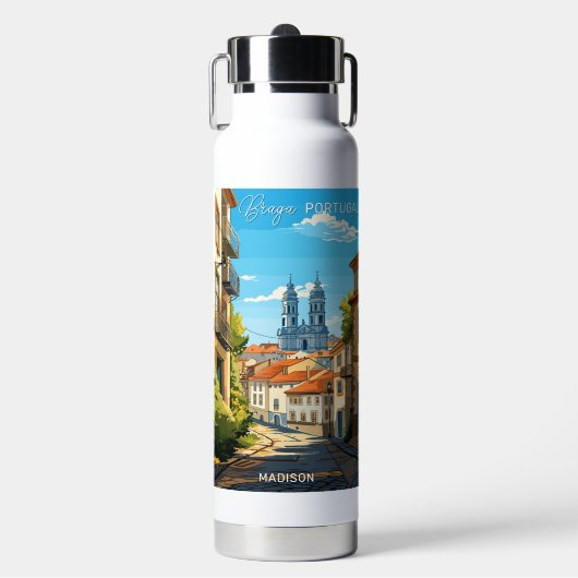 Aangepaste naam Braga Portugal Waterfles (Voorkant)