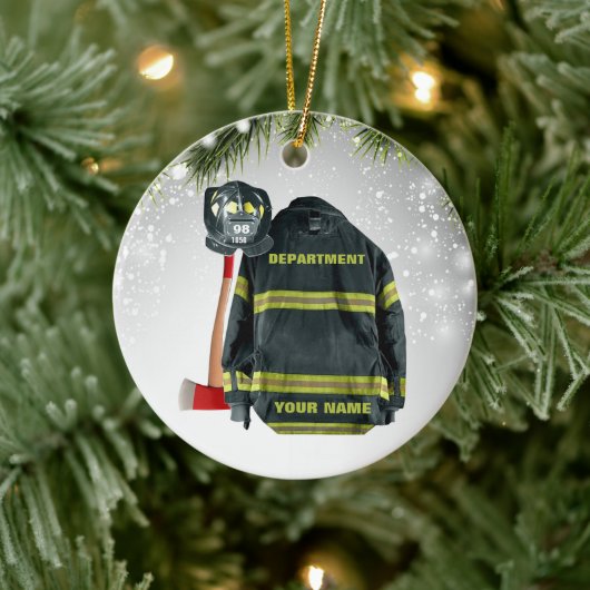 Aangepaste naam brandweergeschenk brand en redding keramisch ornament (Boom)