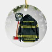 Aangepaste naam brandweergeschenk brand en redding keramisch ornament (Voorkant)