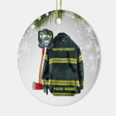 Aangepaste naam brandweergeschenk brand en redding keramisch ornament (Links)