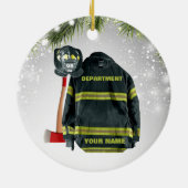 Aangepaste naam brandweergeschenk brand en redding keramisch ornament (Achterkant)