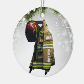 Aangepaste naam brandweergeschenk brand en redding keramisch ornament (Links)