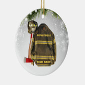 Aangepaste naam brandweergeschenk brand en redding keramisch ornament (Rechts)