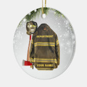 Aangepaste naam brandweergeschenk brand en redding keramisch ornament (Links)