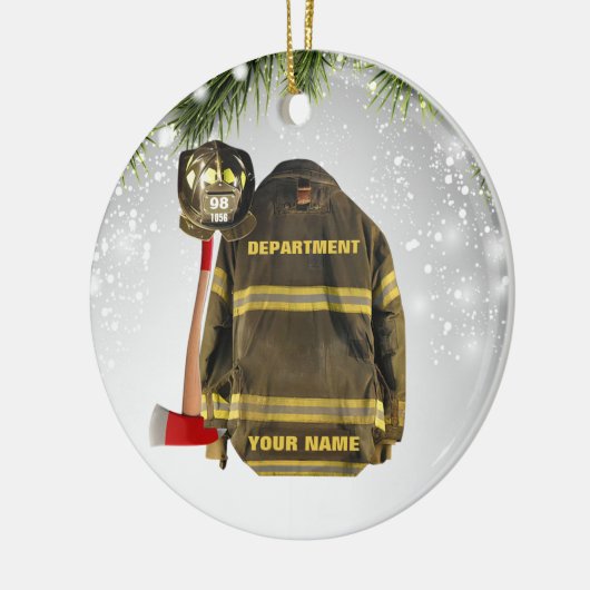 Aangepaste naam brandweergeschenk brand en redding keramisch ornament (Links)