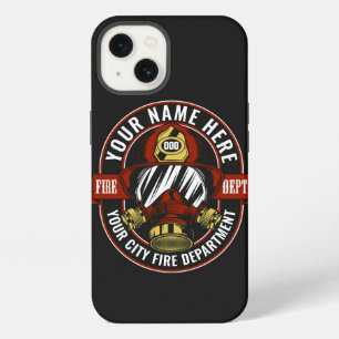 Aangepaste NAAM Brandweerhelm Masker Brandweer Red iPhone 13 Hoesje