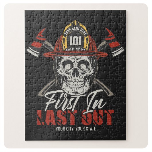 Aangepaste NAAM Brandweerman Eerste In Laatste Uit Legpuzzel