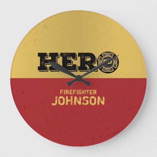 Aangepaste naam, brandweerman Hero Grote Klok (Voorkant)