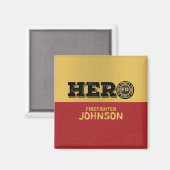 Aangepaste naam, brandweerman Hero Magneet (Voorkant / Achterkant)