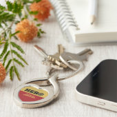 Aangepaste naam, brandweerman Hero Sleutelhanger (Zijkant)