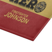 Aangepaste naam, brandweerman Hero Snijplank (Hoek)