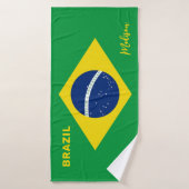 Aangepaste naam Brazilië Vlag Badhanddoek (Badhanddoek)