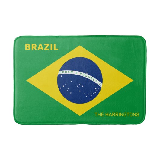 Aangepaste naam Brazilië Vlag Badmat (Voorkant)