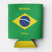 Aangepaste naam Brazilië Vlag Blikjeskoeler (Voorkant)