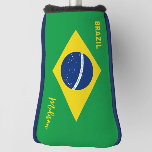 Aangepaste naam Brazilië Vlag Golfheadcover (Draai 90)