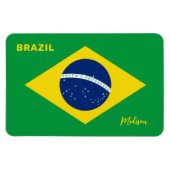 Aangepaste naam Brazilië Vlag Magneet (Horizontaal)