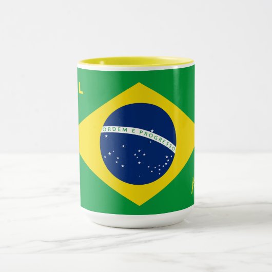 Aangepaste naam Brazilië Vlag Mok (Midden)