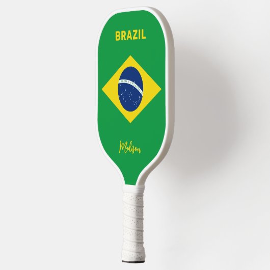 Aangepaste naam Brazilië Vlag Pickleball Paddle (Links)