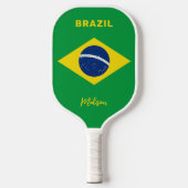 Aangepaste naam Brazilië Vlag Pickleball Paddle (Voorkant)