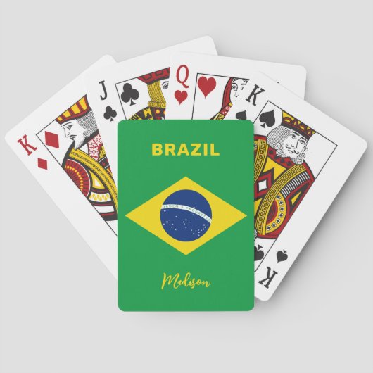 Aangepaste naam Brazilië Vlag Pokerkaarten (Achterkant)