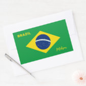 Aangepaste naam Brazilië Vlag Rechthoekige Sticker (Envelop)