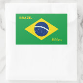 Aangepaste naam Brazilië Vlag Rechthoekige Sticker (Tas)