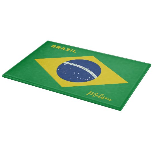 Aangepaste naam Brazilië Vlag Snijplank (Hoek)