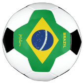 Aangepaste naam Brazilië Vlag Voetbal (Gedraaid)