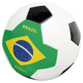 Aangepaste naam Brazilië Vlag Voetbal (Drie kwart)