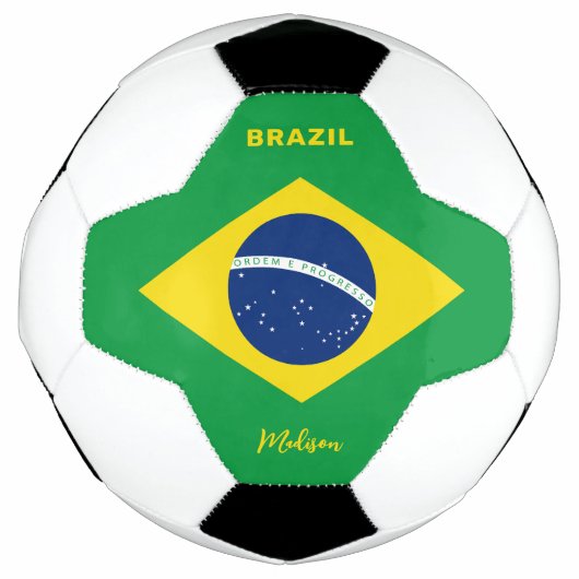 Aangepaste naam Brazilië Vlag Voetbal (Voorkant)