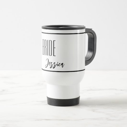 Aangepaste naam Bride Travel Mug Reisbeker (Voorkant rechts)