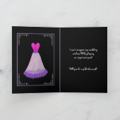 (Aangepaste naam) BRIDESMAID Invitation PAARSE jur (Binnen)