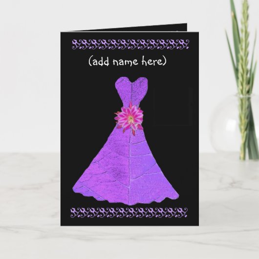 Aangepaste Naam - BRIDESMAID Kaart Royal Paarse Go (Voorkant)