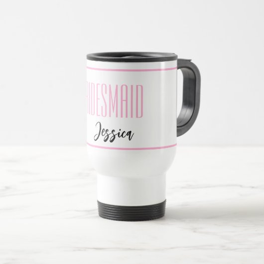 Aangepaste naam Bridesmaid Travel Mug Reisbeker (Voorkant rechts)