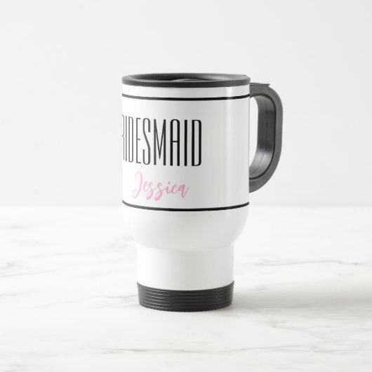Aangepaste naam Bridesmaid Travel Mug Reisbeker (Voorkant rechts)