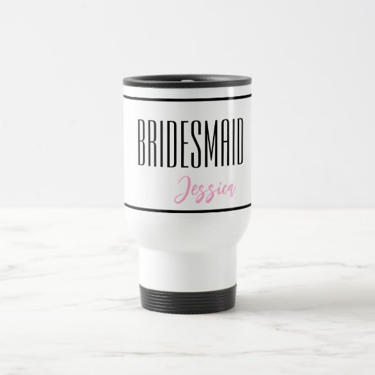 Aangepaste naam Bridesmaid Travel Mug Reisbeker (Center)