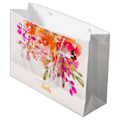 Aangepaste naam Bright Floral Romantic Groot Cadeauzakje (Voorkant Gekanteld)